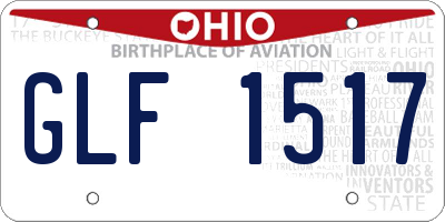 OH license plate GLF1517