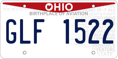 OH license plate GLF1522