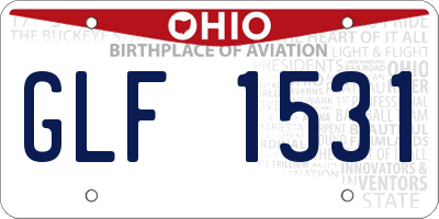 OH license plate GLF1531