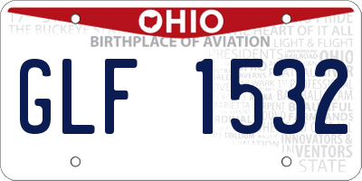 OH license plate GLF1532