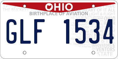 OH license plate GLF1534