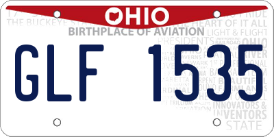 OH license plate GLF1535