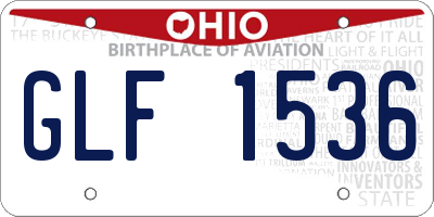 OH license plate GLF1536