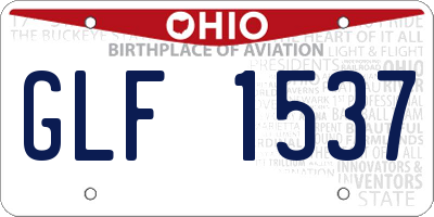 OH license plate GLF1537