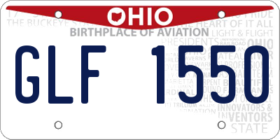 OH license plate GLF1550