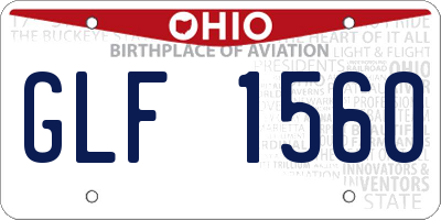 OH license plate GLF1560