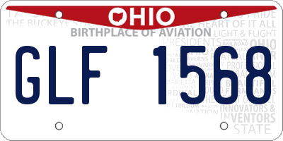 OH license plate GLF1568