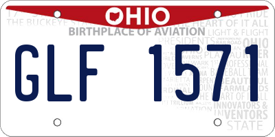 OH license plate GLF1571