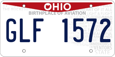 OH license plate GLF1572