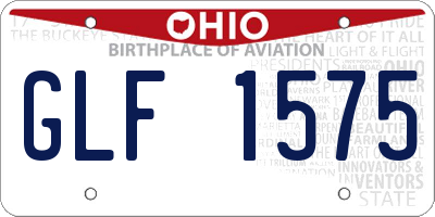 OH license plate GLF1575