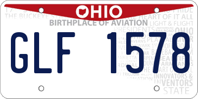 OH license plate GLF1578