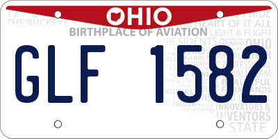 OH license plate GLF1582