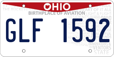 OH license plate GLF1592