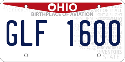 OH license plate GLF1600