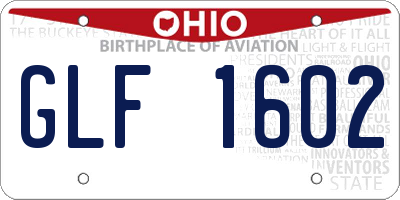 OH license plate GLF1602