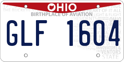 OH license plate GLF1604