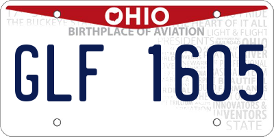 OH license plate GLF1605