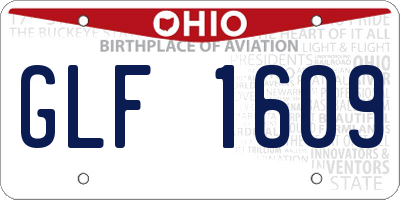 OH license plate GLF1609