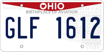 OH license plate GLF1612