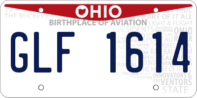 OH license plate GLF1614