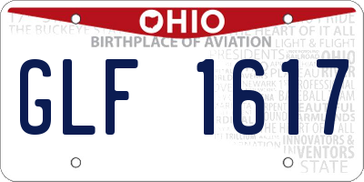 OH license plate GLF1617