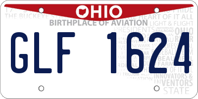 OH license plate GLF1624