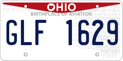 OH license plate GLF1629