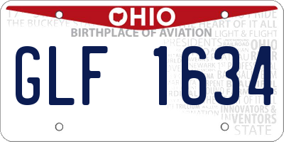 OH license plate GLF1634