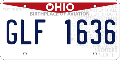 OH license plate GLF1636