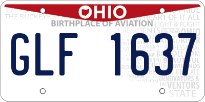 OH license plate GLF1637