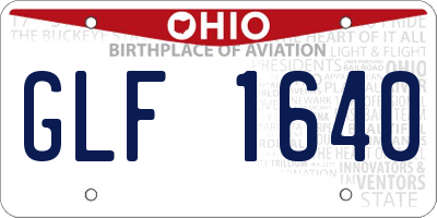 OH license plate GLF1640