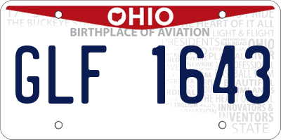 OH license plate GLF1643