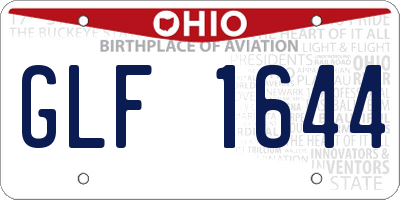 OH license plate GLF1644