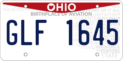 OH license plate GLF1645