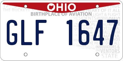 OH license plate GLF1647