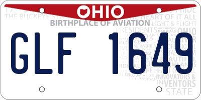 OH license plate GLF1649