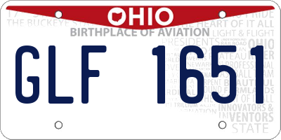 OH license plate GLF1651