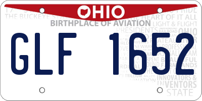 OH license plate GLF1652