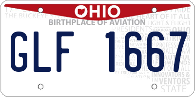 OH license plate GLF1667