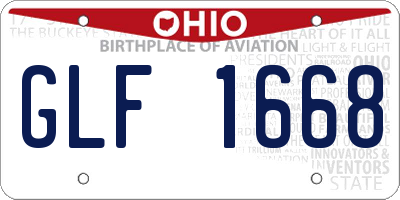 OH license plate GLF1668