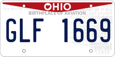 OH license plate GLF1669