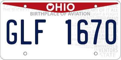 OH license plate GLF1670