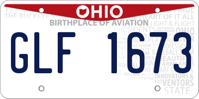 OH license plate GLF1673