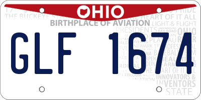 OH license plate GLF1674