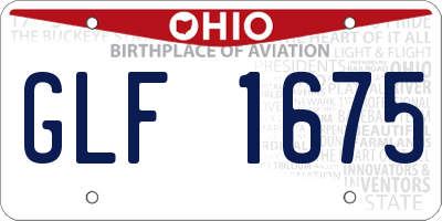OH license plate GLF1675