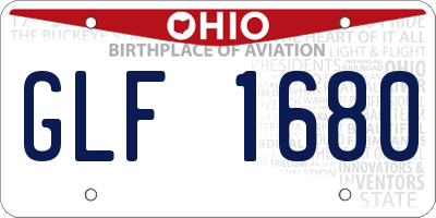 OH license plate GLF1680