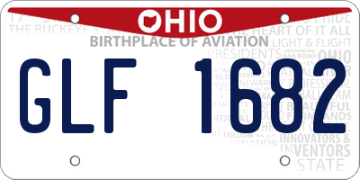 OH license plate GLF1682
