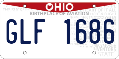 OH license plate GLF1686