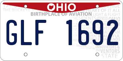 OH license plate GLF1692