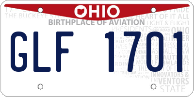 OH license plate GLF1701